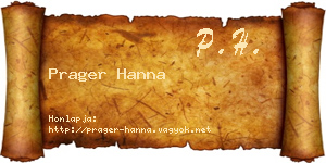 Prager Hanna névjegykártya